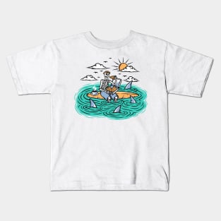 Surfer boy pizza Kids T-Shirt